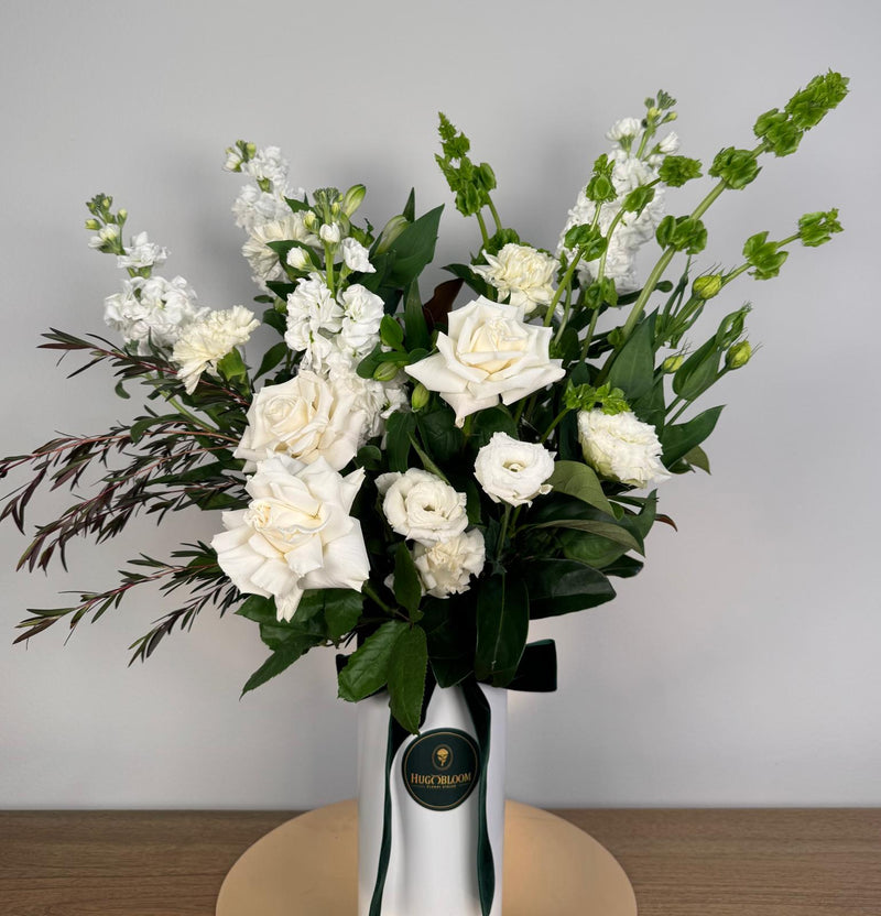 Cedar with White Ceramic Vase