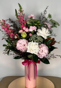 Hugo's Charm with Pink Glass Vase