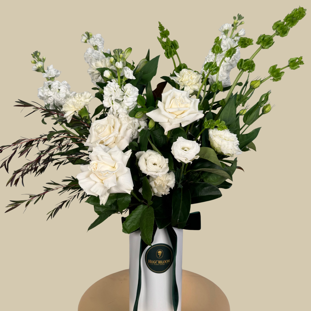 Cedar with White Ceramic Vase