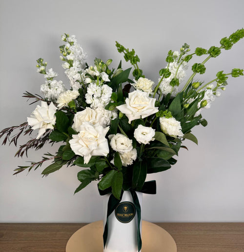 Cedar with White Ceramic Vase