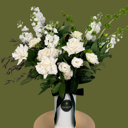 Cedar with White Ceramic Vase