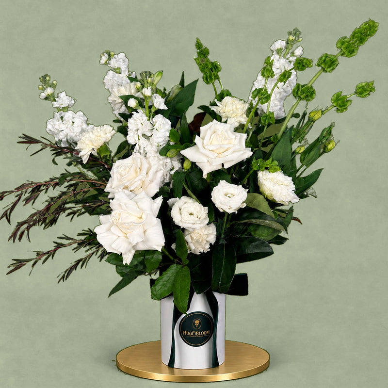 Cedar with White Ceramic Vase